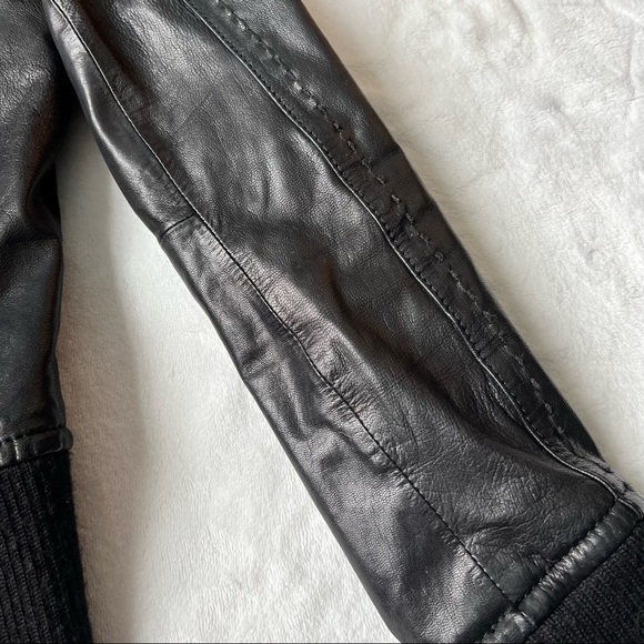 DANIER Black Leather Bomber Jacket - Picture 11 of 16